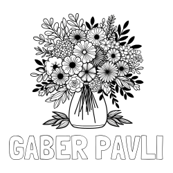 Online izdelana pobarvanka - Pobarvanka imena GABER PAVLI in pobarvanka veliekga šopka rož