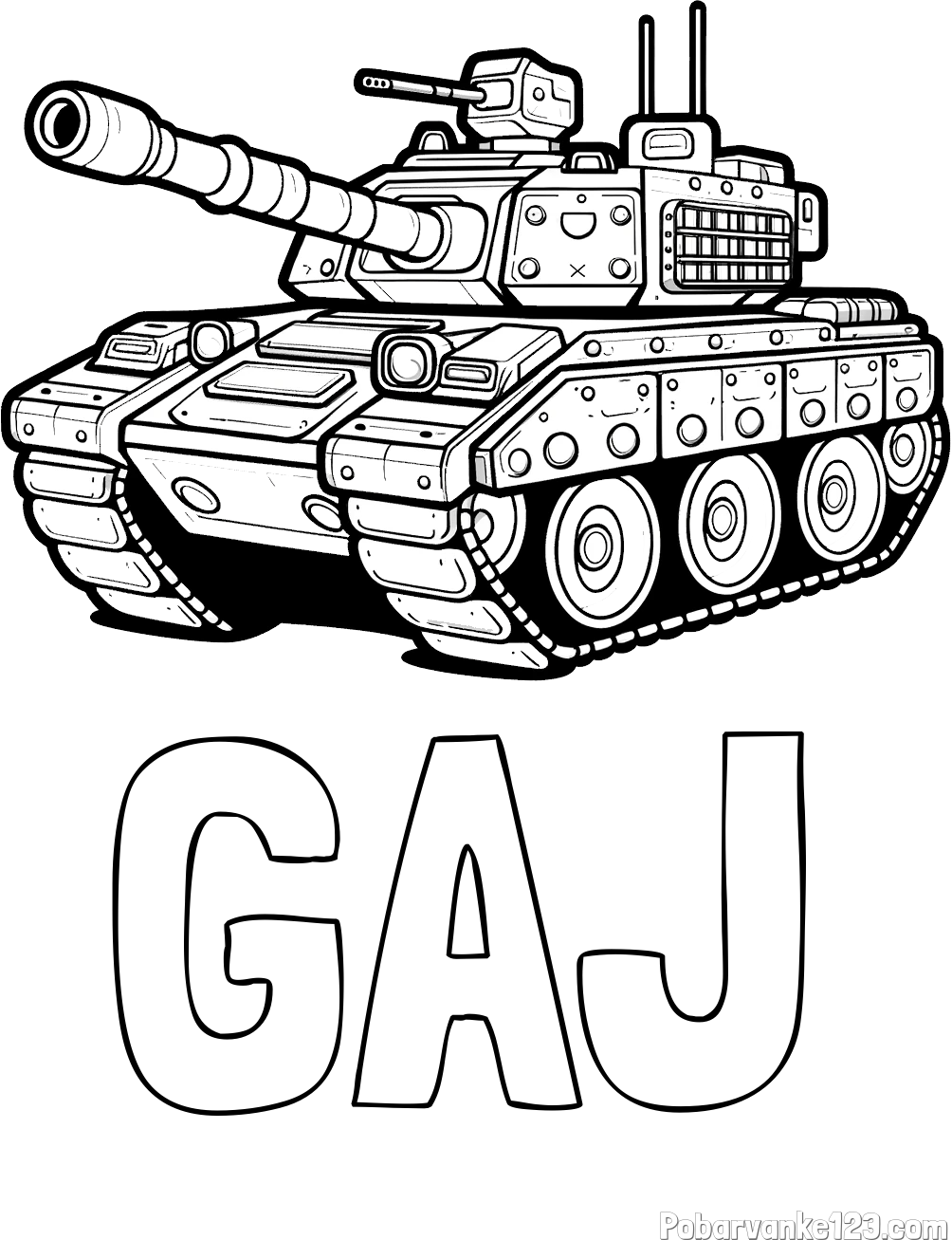 Pobarvanka imena GAJ in pobarvanka tanka