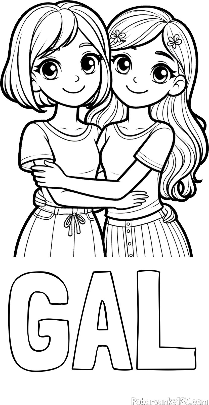 Pobarvanka imena GAL in pobarvanka ljubkih prijateljic