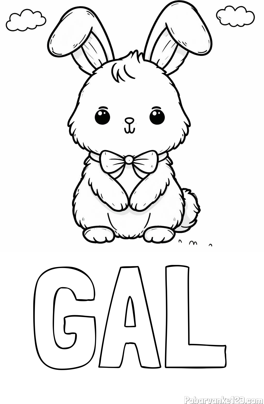 Pobarvanka imena GAL in pobarvanka prikupnega zajčka