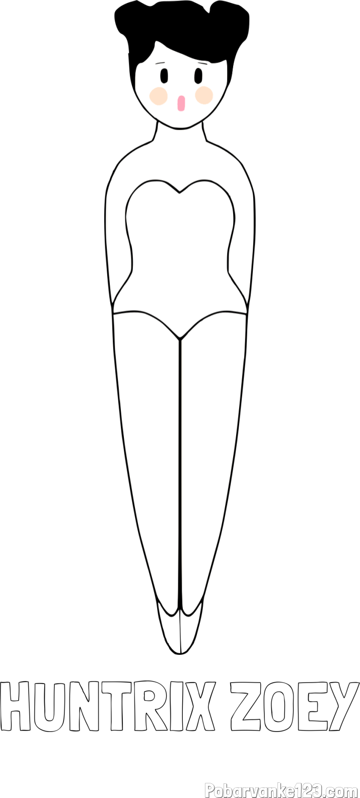 Pobarvanka imena HUNTRIX ZOEY in enostavna pobarvanka baletke