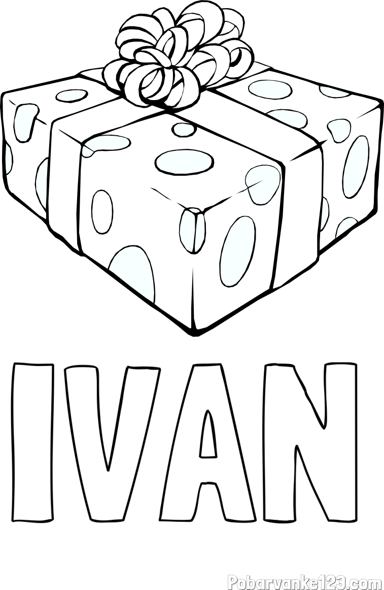 Pobarvanka imena IVAN in božično darilo