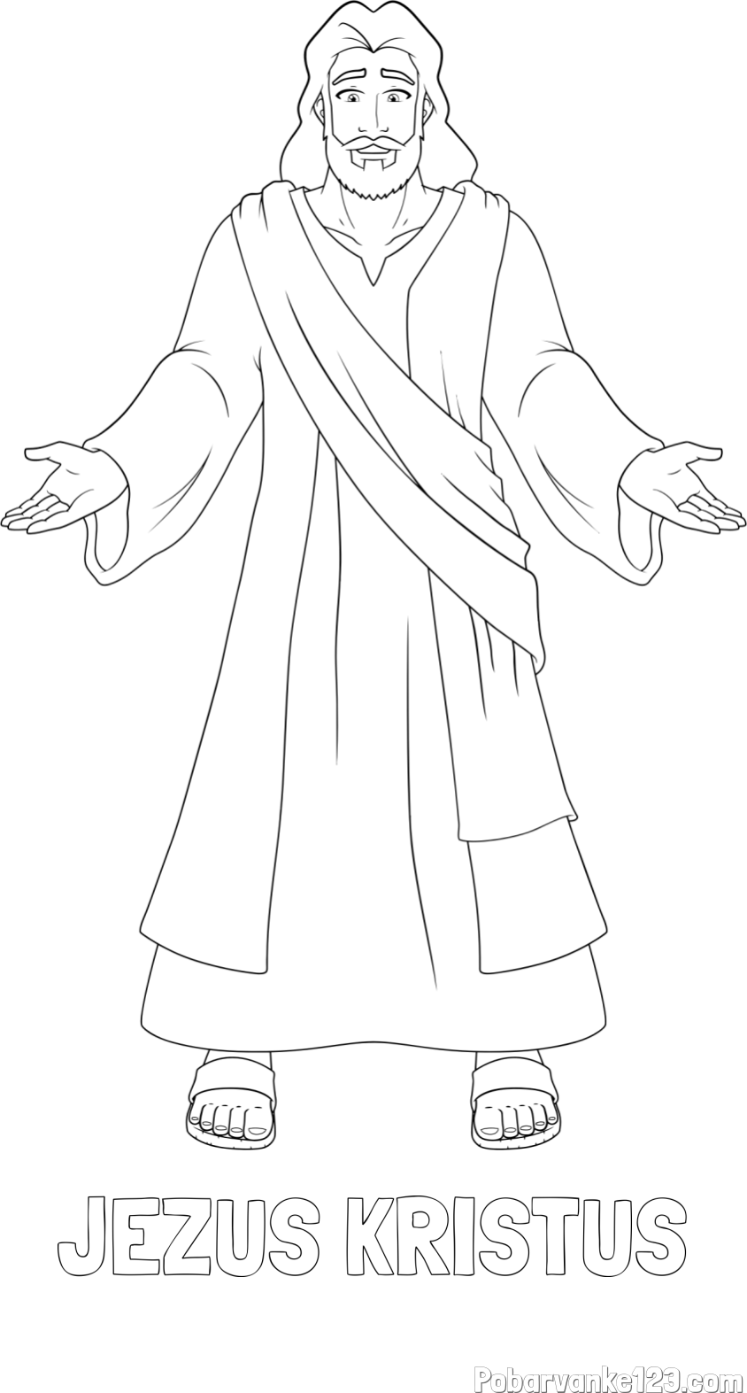 Pobarvanka imena JEZUS KRISTUS in pobarvanka Jezusa Kristusa