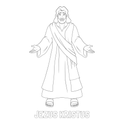 Online izdelana pobarvanka - Pobarvanka imena JEZUS KRISTUS in pobarvanka Jezusa Kristusa