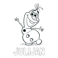 Online izdelana pobarvanka - Pobarvanka imena JULIJAN in pobarvanka Olaf