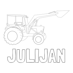 Online izdelana pobarvanka - Pobarvanka imena JULIJAN in traktor 2