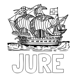 Online izdelana pobarvanka - Pobarvanka imena JURE in pobarvanka velike in stare ladje