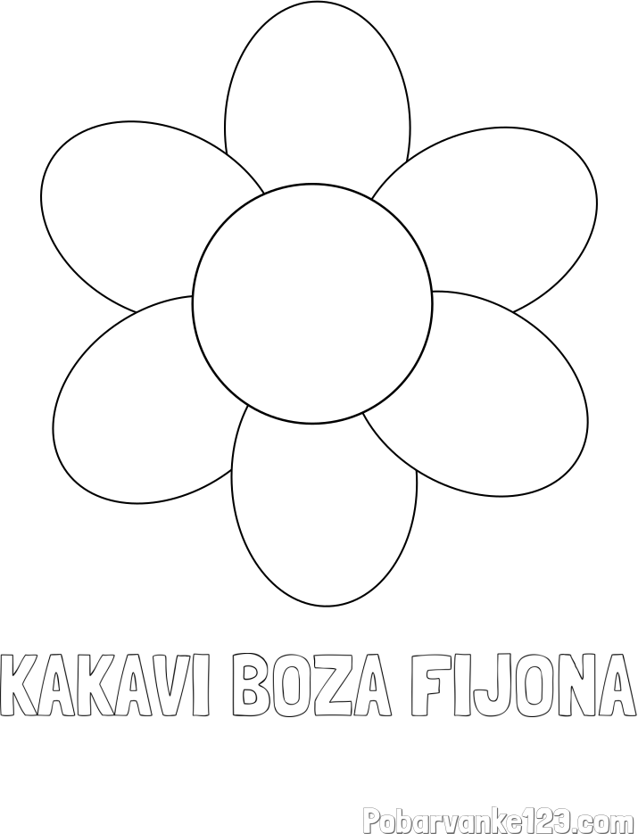 Pobarvanka imena KAKAVI BOŽA FIJONA in otroška pobarvanka cveta