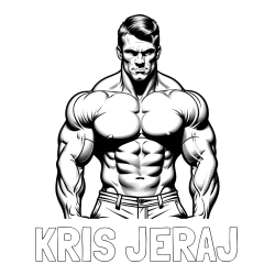 Online izdelana pobarvanka - Pobarvanka imena KRIS JERAJ in pobarvanka bodybuilder-ja