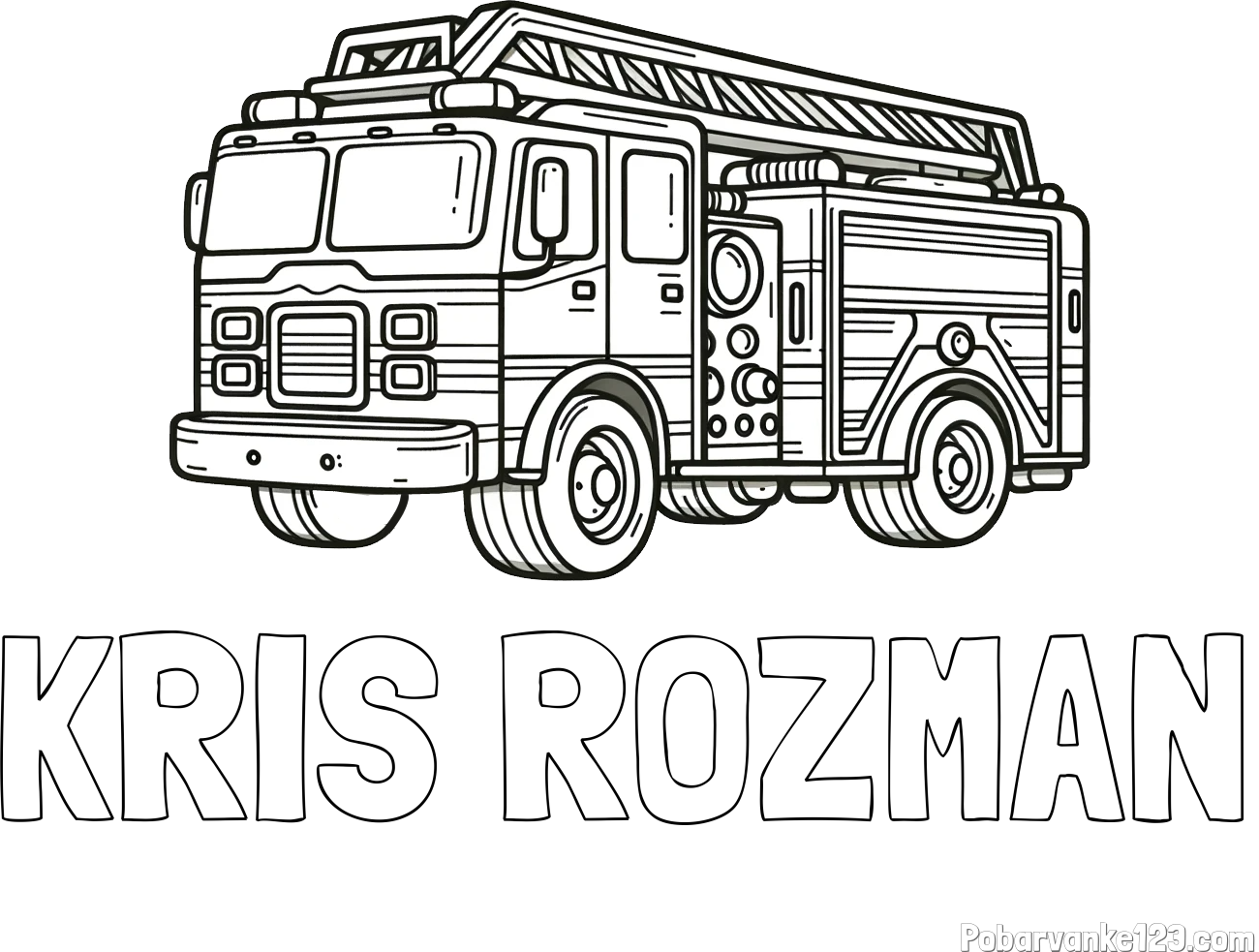 Pobarvanka imena KRIS ROZMAN in pobarvanka gasilskega avta z veliko podrobnostmi