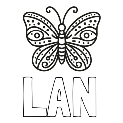 Online izdelana pobarvanka - Pobarvanka imena LAN in preprosta pobarvanka metulja
