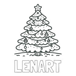 Online izdelana pobarvanka - Pobarvanka imena LENART in pobarvanka božičnega drevesa