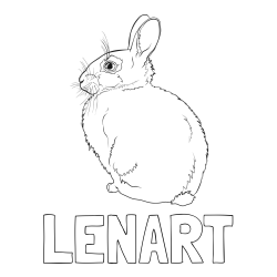 Online izdelana pobarvanka - Pobarvanka imena LENART in pobarvanka debelega zajca