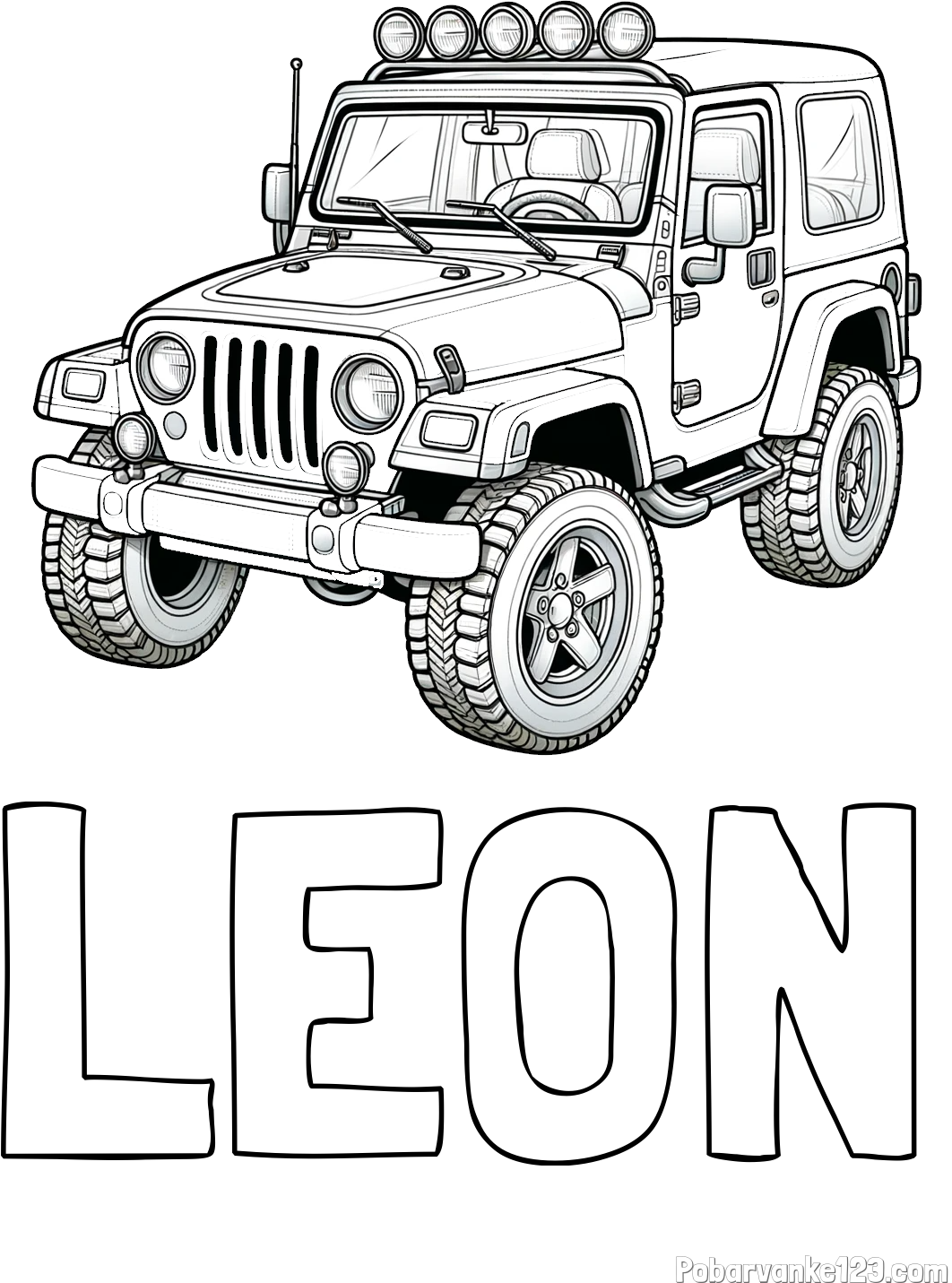 Pobarvanka imena LEON in pobarvanka džipa