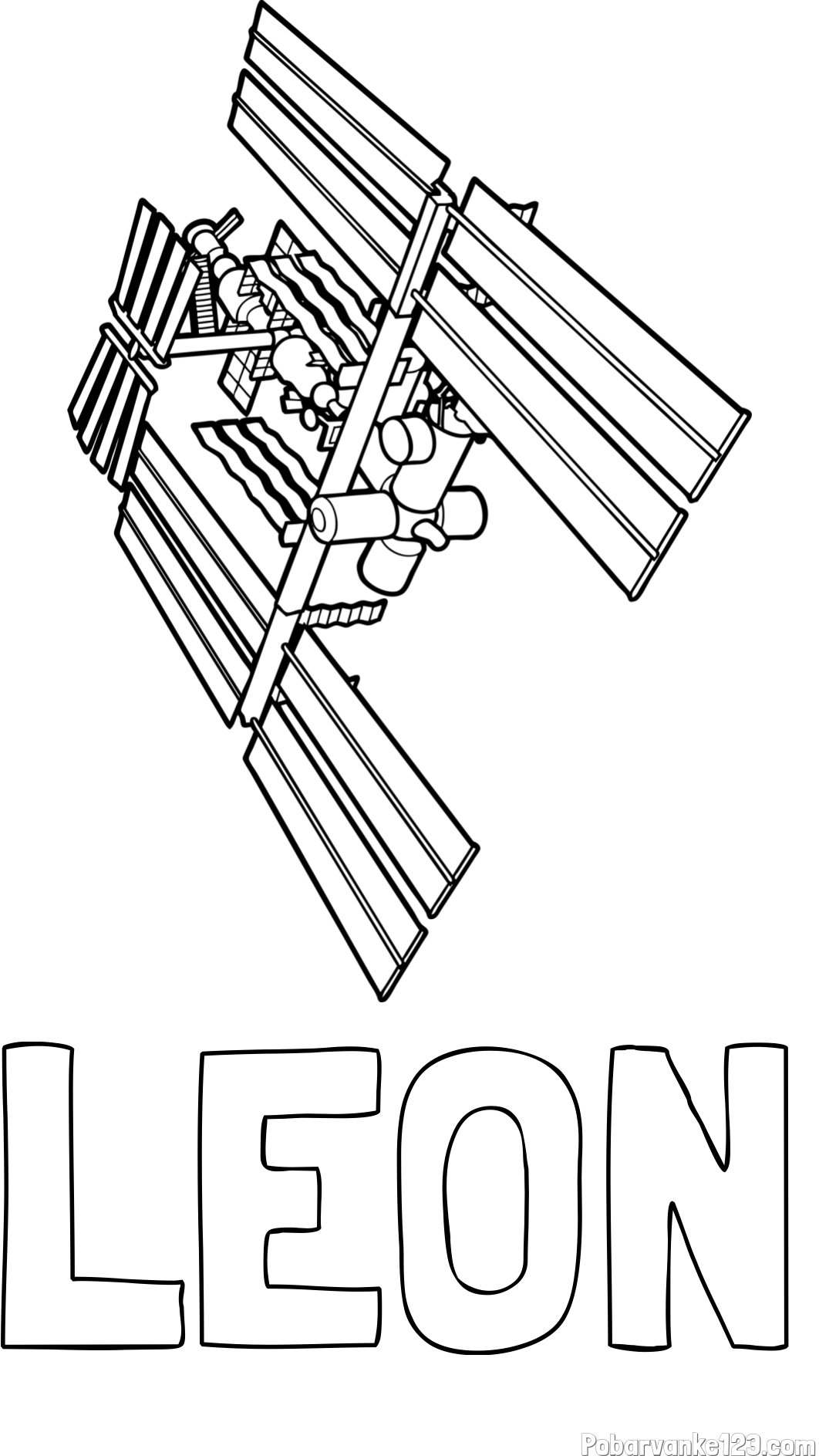 Pobarvanka imena LEON in pobarvanka mednarodne vesoljske postaje