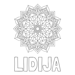 Online izdelana pobarvanka - Pobarvanka imena LIDIJA in Čudovita pobarvanka mendale