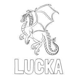 Online izdelana pobarvanka - Pobarvanka imena LUČKA in pobarvanka strašnega zmaja