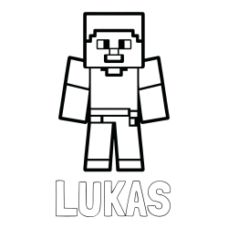 Online izdelana pobarvanka - Pobarvanka imena LUKAS in pobarvanka Minecraft figurice