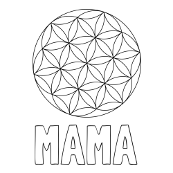 Online izdelana pobarvanka - Pobarvanka imena MAMA in mandale 2