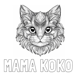 Online izdelana pobarvanka - Pobarvanka imena MAMA KOKO in pobarvanka mačke