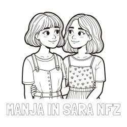 Online izdelana pobarvanka - Pobarvanka imena MANJA IN SARA NFZ in pobarvanka dveh najboljših prijateljic