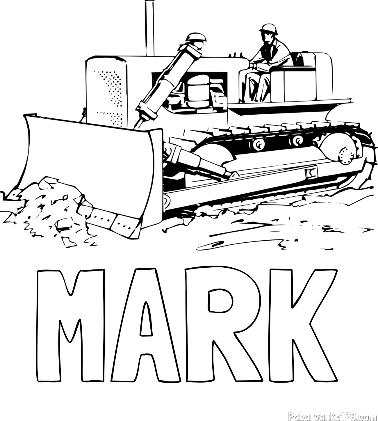 Pobarvanka imena MARK in pobarvanka buldožerja