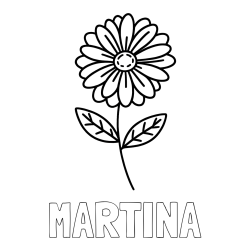 Online izdelana pobarvanka - Pobarvanka imena MARTINA in pobarvanka rožice