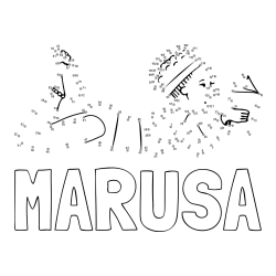 Online izdelana pobarvanka - Pobarvanka imena MARUŠA in pobarvanka deklice - poveži številke od pike do pike