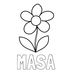 Online izdelana pobarvanka - Pobarvanka imena MAŠA in otroška pobarvanka rože