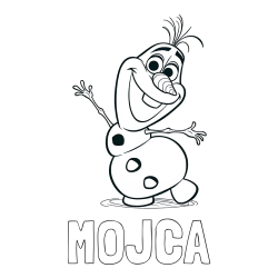 Online izdelana pobarvanka - Pobarvanka imena MOJCA in pobarvanka Olaf