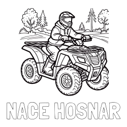 Online izdelana pobarvanka - Pobarvanka imena NACE HOSNAR in pobarvanka motorista na štirikolesniku