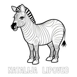 Online izdelana pobarvanka - Pobarvanka imena NATALIJA   LIPOVEC in pobarvanka ljubke zebre