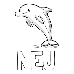 Online izdelana pobarvanka - Pobarvanka imena NEJ in pobarvanka delfina