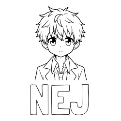 Online izdelana pobarvanka - Pobarvanka imena NEJ in pobarvanka fanta v anime slogu