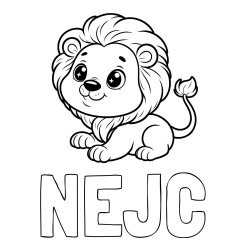 Online izdelana pobarvanka - Pobarvanka imena NEJC in pobarvanka igrivega levčka