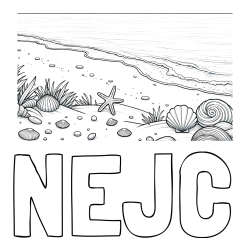 Online izdelana pobarvanka - Pobarvanka imena NEJC in pobarvanka morja in plaže