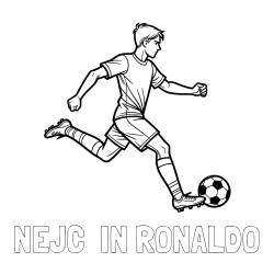 Online izdelana pobarvanka - Pobarvanka imena NEJC  IN RONALDO in pobarvanka nogometaša v napadu