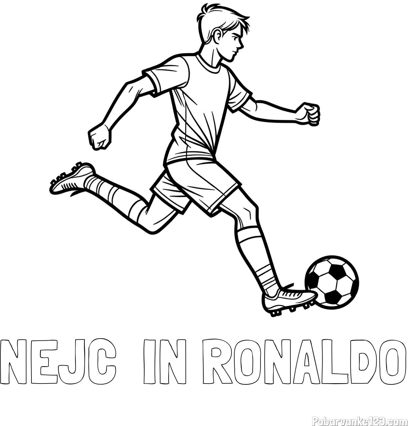 Pobarvanka imena NEJC  IN RONALDO in pobarvanka nogometaša v napadu