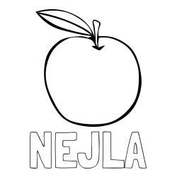 Online izdelana pobarvanka - Pobarvanka imena NEJLA in otroška pobarvanka jabolke
