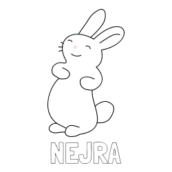 Online izdelana pobarvanka - Pobarvanka imena NEJRA in pobarvanka nasmejanega zajčka