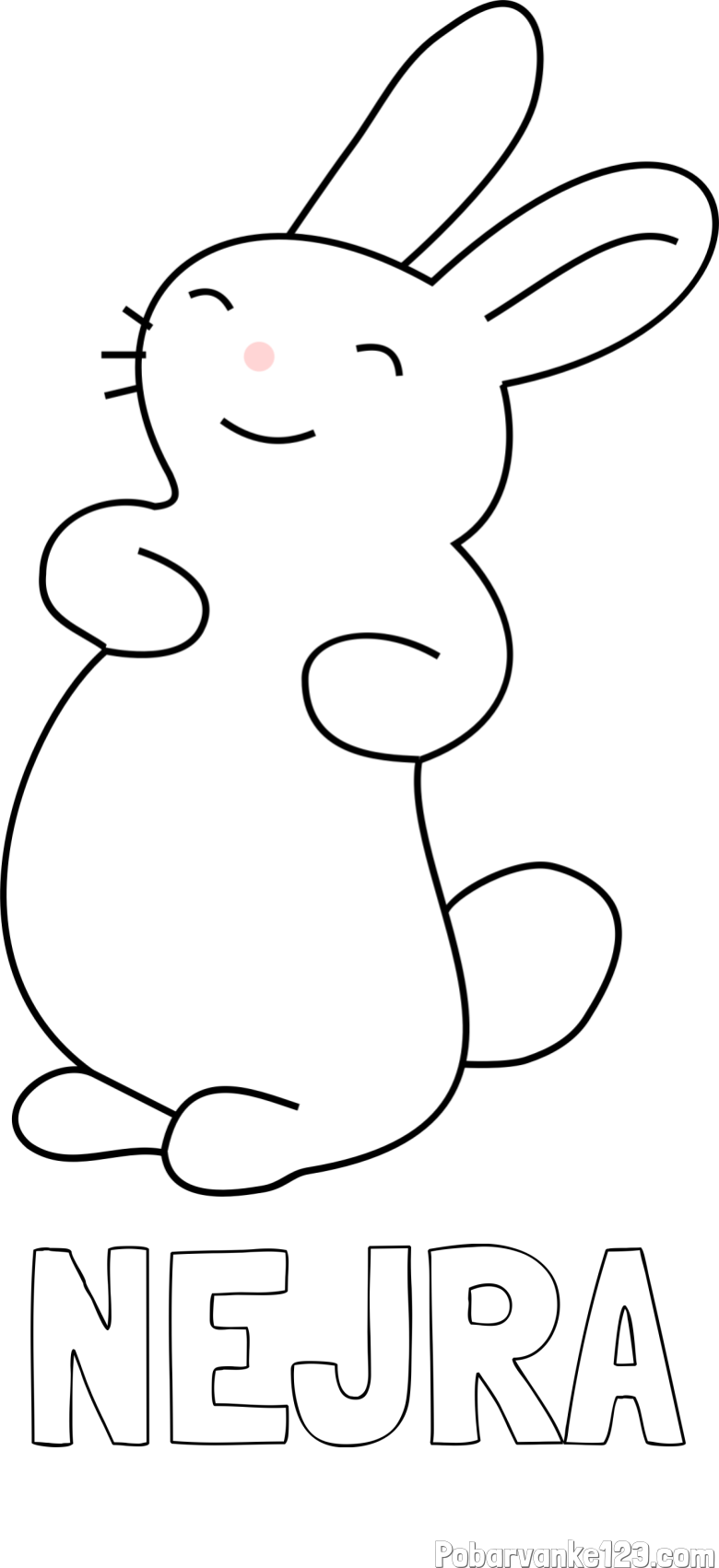 Pobarvanka imena NEJRA in pobarvanka nasmejanega zajčka