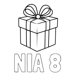 Online izdelana pobarvanka - Pobarvanka imena NIA 8 in pobarvanka preprostega darila