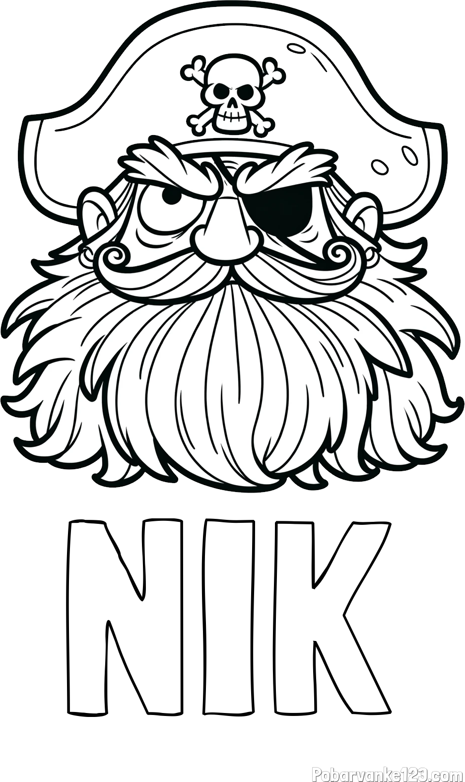 Pobarvanka imena NIK in pobarvanka gusarja