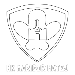 Online izdelana pobarvanka - Pobarvanka imena NK MARIBOR MATEJ in pobarvanka NK Maribor (grb)