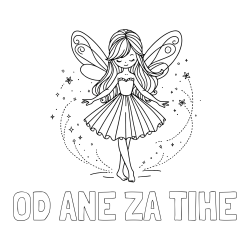 Online izdelana pobarvanka - Pobarvanka imena OD ANE ZA TIHE in pobarvanka ljubke čarobne vile