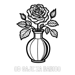 Online izdelana pobarvanka - Pobarvanka imena OD GAJE ZA BABICO in pobarvanka čudovite vrtnice v vazi