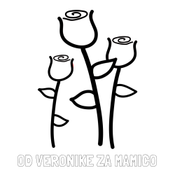 Online izdelana pobarvanka - Pobarvanka imena OD VERONIKE ZA MAMICO in pobarvanka treh vrtnic