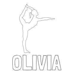 Online izdelana pobarvanka - Pobarvanka imena OLIVIA in pobarvanka baletke med ogrevanjem