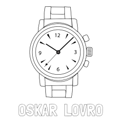 Pobarvanka imena OSKAR  LOVRO in pobarvanka ročne ure