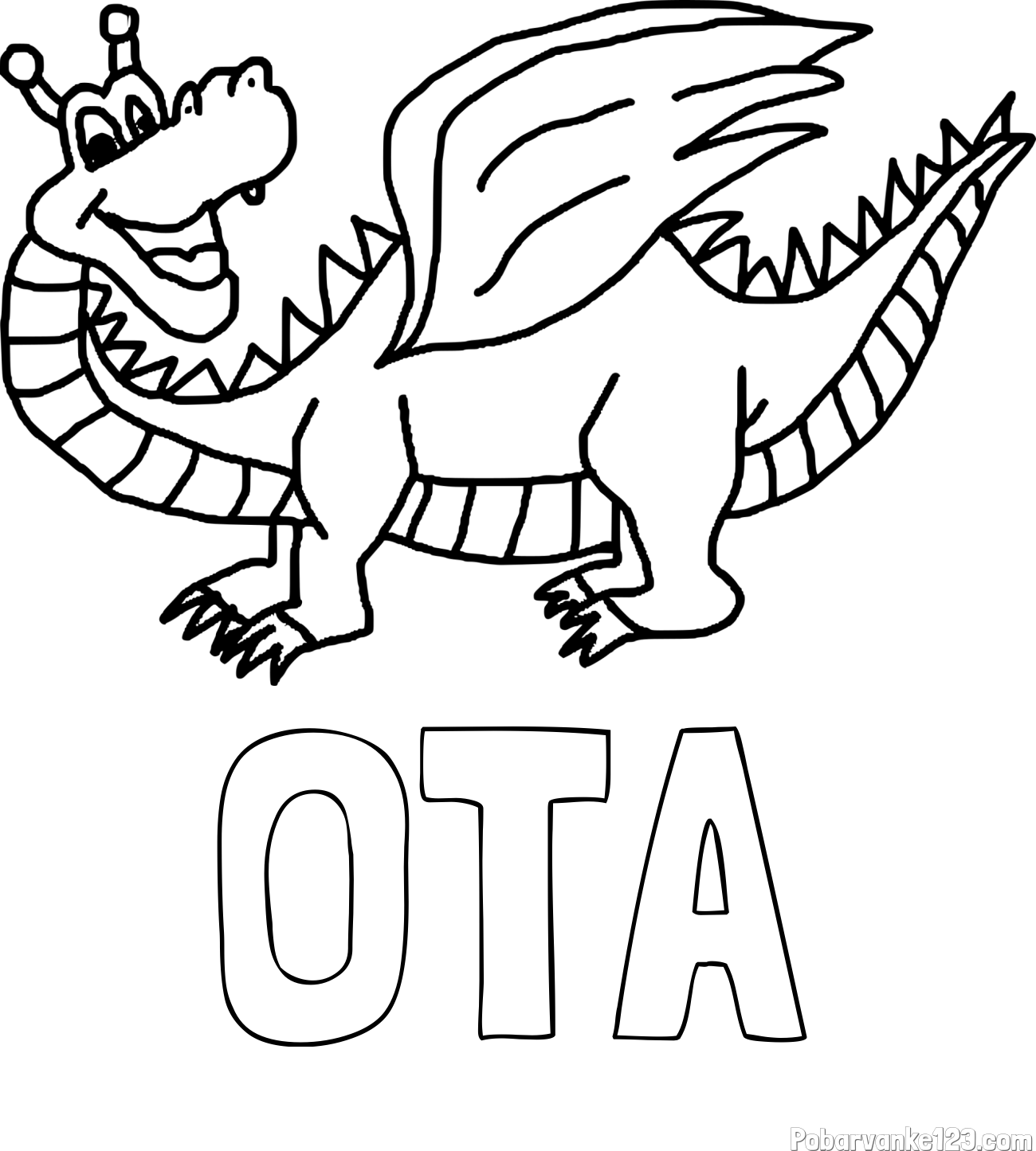 Pobarvanka imena OTA in pobarvanka zmajčka